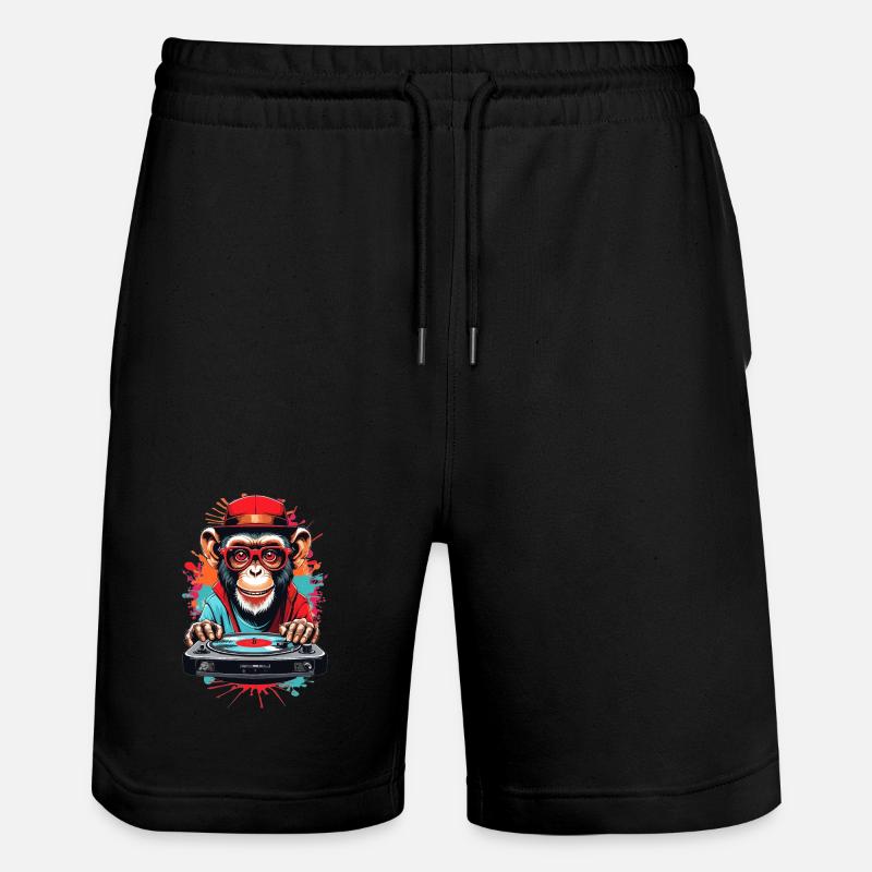 Monkey DJ - Stanley/Stella Trainer Unisex Organic Jogging Shorts - black