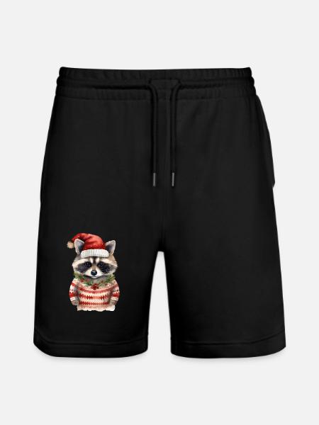 Waschbär Weihnachtspullover - Stanley/Stella Unisex Bio Joggingshorts Trainer - Schwarz