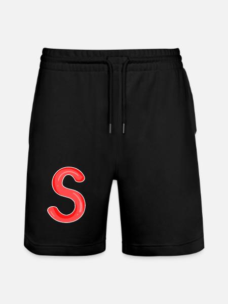 Letter S First letter - Stanley/Stella Trainer Unisex Organic Jogging Shorts - black