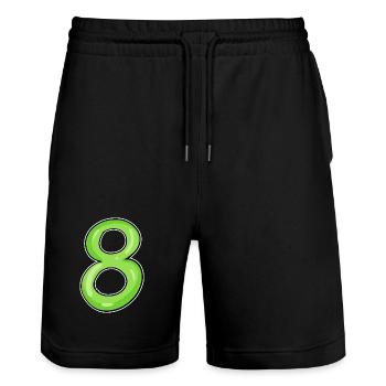 Number 8 - Eight - 8 Motif - Number 8 Number - Stanley/Stella Trainer Unisex Organic Jogging Shorts - black - Front - Nik (191cm) & Marisol (170cm)