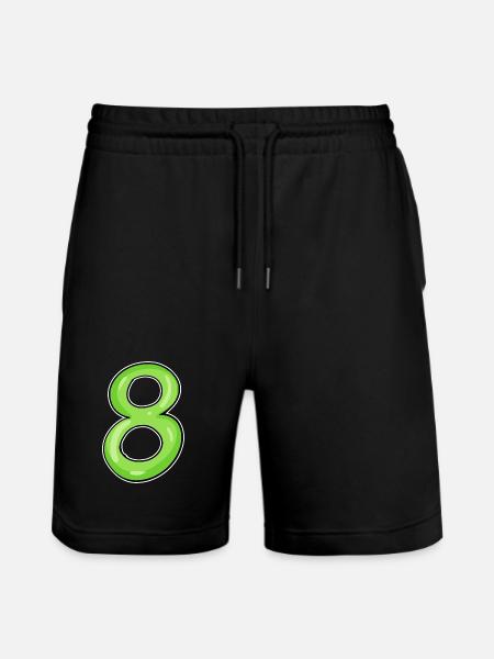 Number 8 - Eight - 8 Motif - Number 8 Number - Stanley/Stella Trainer Unisex Organic Jogging Shorts - black