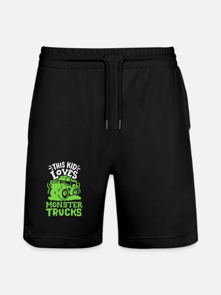 Monstertrucks für Kinder - Stanley/Stella Unisex Bio Joggingshorts Trainer - Schwarz