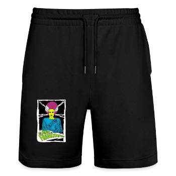 Bride of Franky Retro Poster Design - Stanley/Stella Trainer Unisex Organic Jogging Shorts - black - Front - Nik (191cm) & Marisol (170cm)