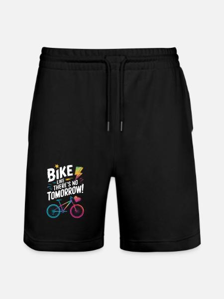 Bike Motivational Quote Design - Stanley/Stella Trainer Unisex Organic Jogging Shorts - black