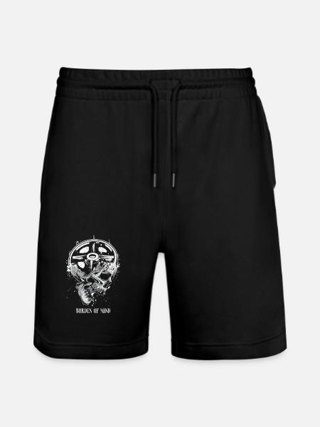 Burden of Mind Skull Wheel - Stanley/Stella Trainer Unisex Organic Jogging Shorts - black