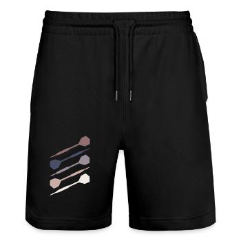 Darts Darts Dart Player - Stanley/Stella Trainer Unisex Organic Jogging Shorts - black - Front - Nik (191cm) & Marisol (170cm)