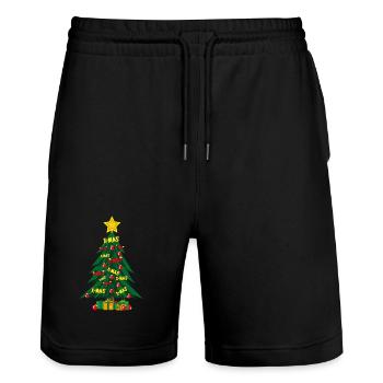 Christmas tree with a lot of love and star. - Stanley/Stella Trainer Unisex Organic Jogging Shorts - black - Front - Nik (191cm) & Marisol (170cm)