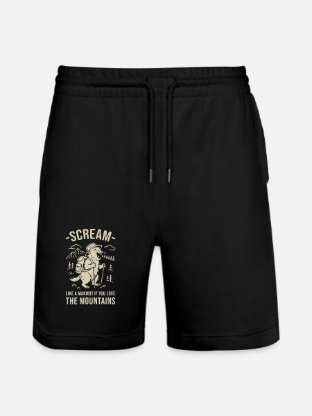 Scream Like a Marmot - Mountain Lover Wild Side - Stanley/Stella Trainer Unisex Organic Jogging Shorts - black