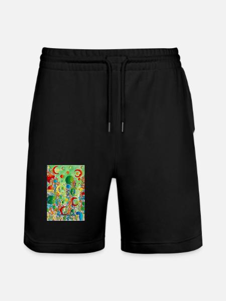 Bunte schwimmende Stadt - Stanley/Stella Unisex Bio Joggingshorts Trainer - Schwarz