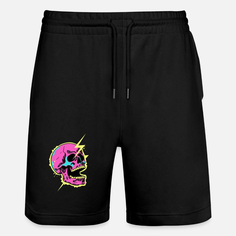 Neon-Schädel-Blitzausbruch - Stanley/Stella Unisex Bio Joggingshorts Trainer  - Schwarz