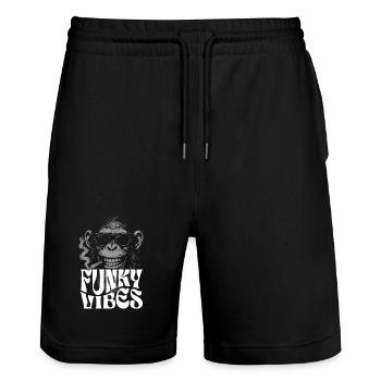 Monkey Funk Vibes - Stanley/Stella Unisex Bio Joggingshorts Trainer  - Schwarz - Vorne - Nik (191cm) & Marisol (170cm)