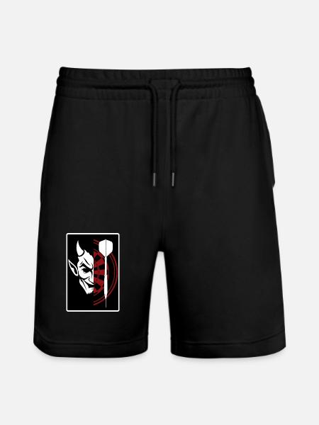 Darts, Bullseye, Dartboard and devil. - Stanley/Stella Trainer Unisex Organic Jogging Shorts - black