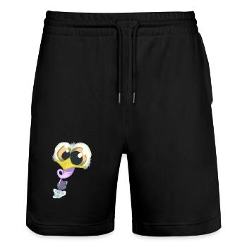 Space Ostrich - Short de jogging bio TRAINER Stanley/Stella unisexe - noir - Devant - Nik (191cm) & Marisol (170cm)