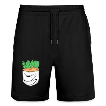 Cactus Plante Cactus - Short de jogging bio TRAINER Stanley/Stella unisexe - noir - Devant - Nik (191cm) & Marisol (170cm)