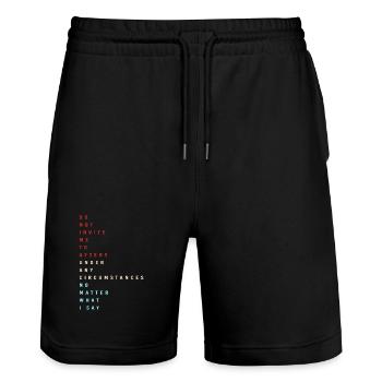 Techno House, Electro Festival, Hardstyle, EDM - Short de jogging bio TRAINER Stanley/Stella unisexe - noir - Devant - Nik (191cm) & Marisol (170cm)