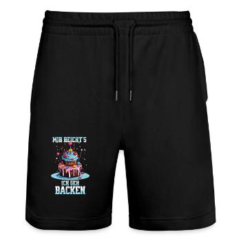 Baking Baker Baking Queen Baking Fairy Cake Cake - Stanley/Stella Trainer Unisex Organic Jogging Shorts - black - Front - Nik (191cm) & Marisol (170cm)