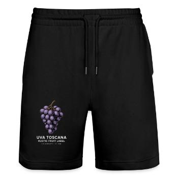 Trauben Vintage - Stanley/Stella Unisex Bio Joggingshorts Trainer  - Schwarz - Vorne - Nik (191cm) & Marisol (170cm)