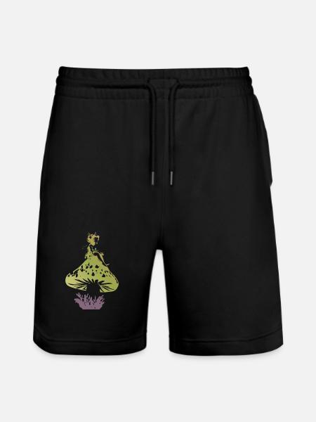Fantasy mushroom - Stanley/Stella Trainer Unisex Organic Jogging Shorts - black
