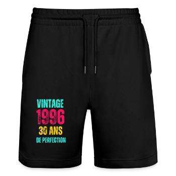 Vintage 1996: 30 Ans de Perfection - Short de jogging bio TRAINER Stanley/Stella unisexe - noir - Devant - Nik (191cm) & Marisol (170cm)