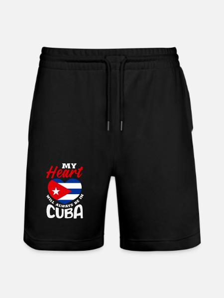 Cuba Pride & Home - Cuba Flag Design - Stanley/Stella Trainer Unisex Organic Jogging Shorts - black