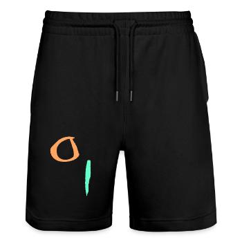 Abstraction minimale - Short de jogging bio TRAINER Stanley/Stella unisexe - noir - Devant - Nik (191cm) & Marisol (170cm)