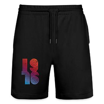 Millésime 1976 - Short de jogging bio TRAINER Stanley/Stella unisexe - noir - Devant - Nik (191cm) & Marisol (170cm)