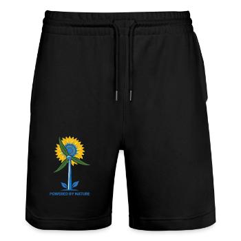 Sunflower Power of nature - Stanley/Stella Trainer Unisex Organic Jogging Shorts - black - Front - Nik (191cm) & Marisol (170cm)