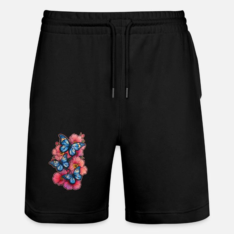 Fleur Papillon - Short de jogging bio TRAINER Stanley/Stella unisexe - noir