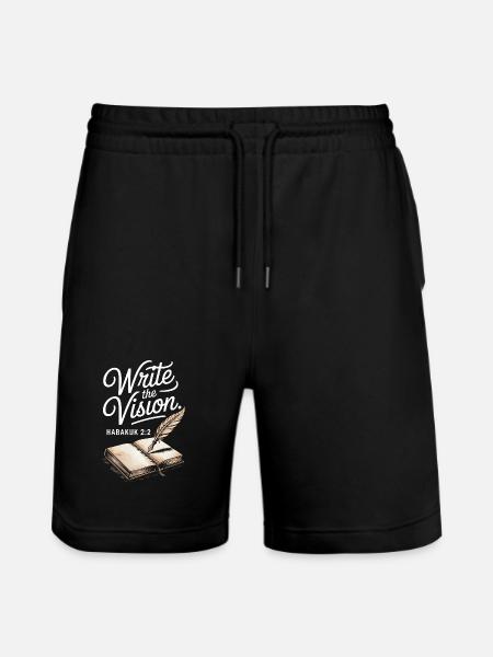 Write the Vision Bible Art - Stanley/Stella Trainer Unisex Organic Jogging Shorts - black