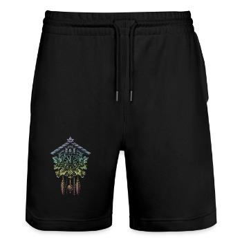 coucou - Short de jogging bio TRAINER Stanley/Stella unisexe - noir - Devant - Nik (191cm) & Marisol (170cm)
