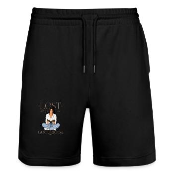 Books Book Love Reading - Stanley/Stella Trainer Unisex Organic Jogging Shorts - black - Front - Nik (191cm) & Marisol (170cm)