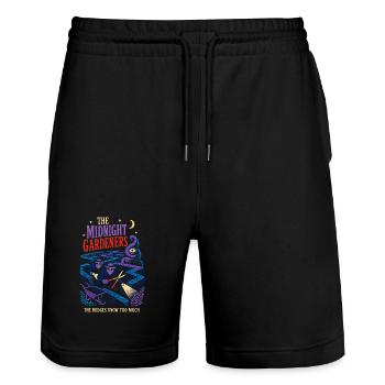 Mysterious Midnight Gardeners - Stanley/Stella Trainer Unisex Organic Jogging Shorts - black - Front - Nik (191cm) & Marisol (170cm)