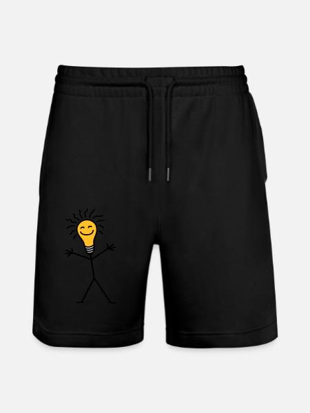 Light Bulb - Stanley/Stella Trainer Unisex Organic Jogging Shorts - black