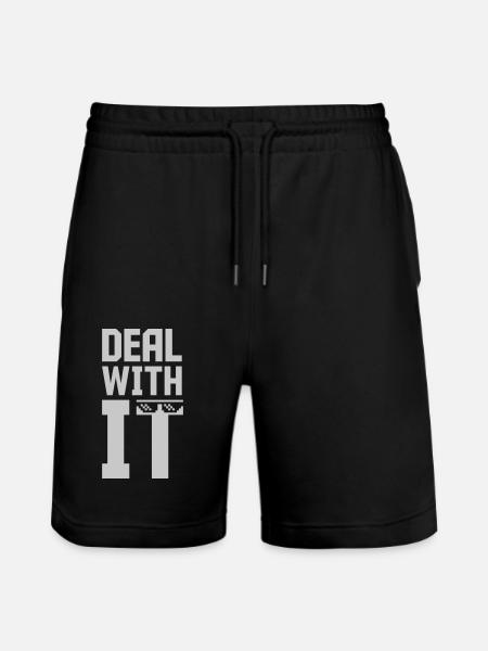 Deal with it Meme - Stanley/Stella Trainer Unisex Organic Jogging Shorts - black