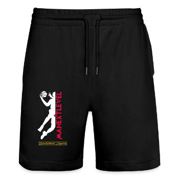 Basketball Legend - Stanley/Stella Unisex Bio Joggingshorts Trainer  - Schwarz - Vorne - Nik (191cm) & Marisol (170cm)
