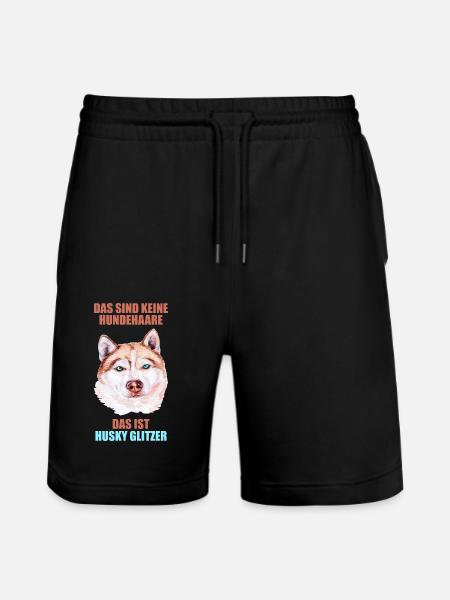Husky Glitzer Hundehalter Hundehaare - Stanley/Stella Unisex Bio Joggingshorts Trainer  - Schwarz