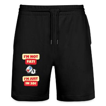 I Am Not Fat, I am Just In 3D Panda - Stanley/Stella Trainer Unisex Organic Jogging Shorts - black - Front - Nik (191cm) & Marisol (170cm)