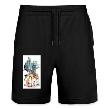 Music for Lovers - Stanley/Stella Unisex Bio Joggingshorts Trainer  - Schwarz - Vorne - Nik (191cm) & Marisol (170cm)