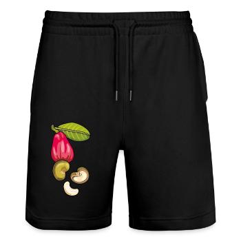 Cashew nuts - Stanley/Stella Trainer Unisex Organic Jogging Shorts - black - Front - Nik (191cm) & Marisol (170cm)