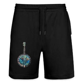 Banjo de poisson - Short de jogging bio TRAINER Stanley/Stella unisexe - noir - Devant - Nik (191cm) & Marisol (170cm)
