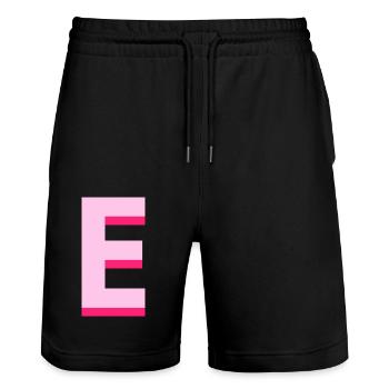 Pop und moderner rosa Buchstabe e - Stanley/Stella Unisex Bio Joggingshorts Trainer  - Schwarz - Vorne - Nik (191cm) & Marisol (170cm)
