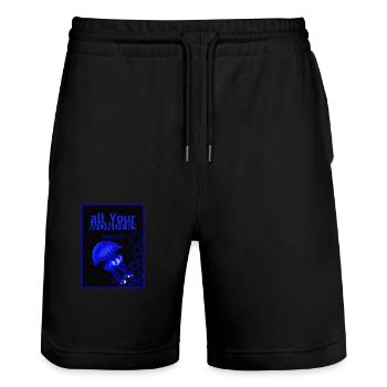 all Your wonders - Qualle - Stanley/Stella Unisex Bio Joggingshorts Trainer  - Schwarz - Vorne - Nik (191cm) & Marisol (170cm)