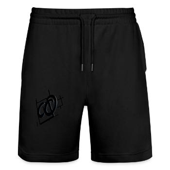 Orderstudios - Stanley/Stella Unisex Bio Joggingshorts Trainer  - Schwarz - Vorne - Nik (191cm) & Marisol (170cm)