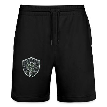 Digitales Shield-Protokoll - Stanley/Stella Unisex Bio Joggingshorts Trainer  - Schwarz - Vorne - Nik (191cm) & Marisol (170cm)