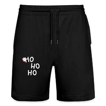 HO HO HO Weihnachtsmotiv - Stanley/Stella Unisex Bio Joggingshorts Trainer  - Schwarz - Vorne - Nik (191cm) & Marisol (170cm)