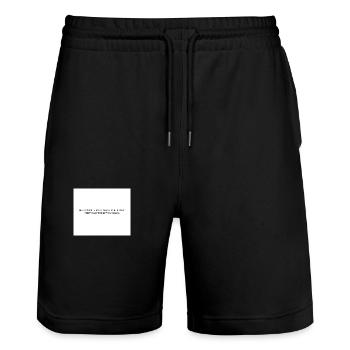 HELP PEOPLE EVEN WHEN YOU KNOW THEY CAN'T HELP YOU - Stanley/Stella Trainer Unisex Organic Jogging Shorts - black - Front - Nik (191cm) & Marisol (170cm)