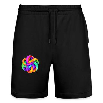 Kunst - Stanley/Stella Unisex Bio Joggingshorts Trainer  - Schwarz - Vorne - Nik (191cm) & Marisol (170cm)