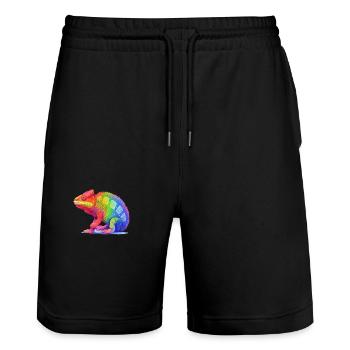 Pride chameleon - Stanley/Stella Unisex Bio Joggingshorts Trainer  - Schwarz - Vorne - Nik (191cm) & Marisol (170cm)