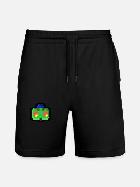 Pixel Roboter - Stanley/Stella Unisex Bio Joggingshorts Trainer - Schwarz