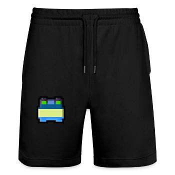 Pixel Smile - Stanley/Stella Unisex Bio Joggingshorts Trainer  - Schwarz - Vorne - Nik (191cm) & Marisol (170cm)